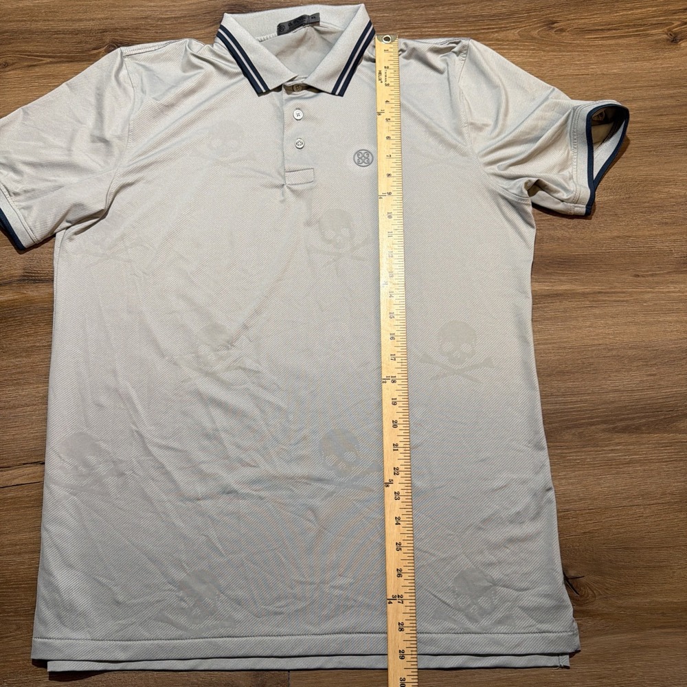 G/FORE Polo Shirt Mens XL Gray Skulls &‎ Tees Pinehurst Golf Performance - Picture 10 of 11
